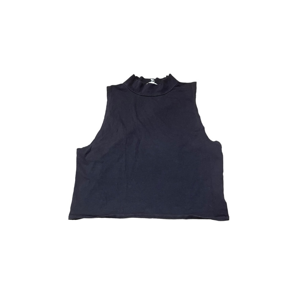 Aeropostale black cropped top mock neck jersey